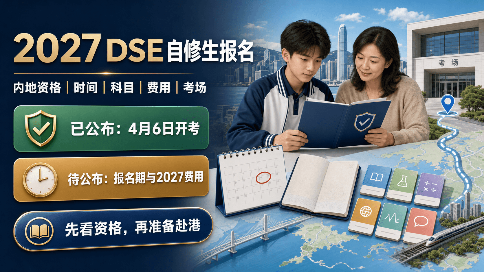 2027 DSE自修生报名:内地考生资格、时间、科目、费用与考场