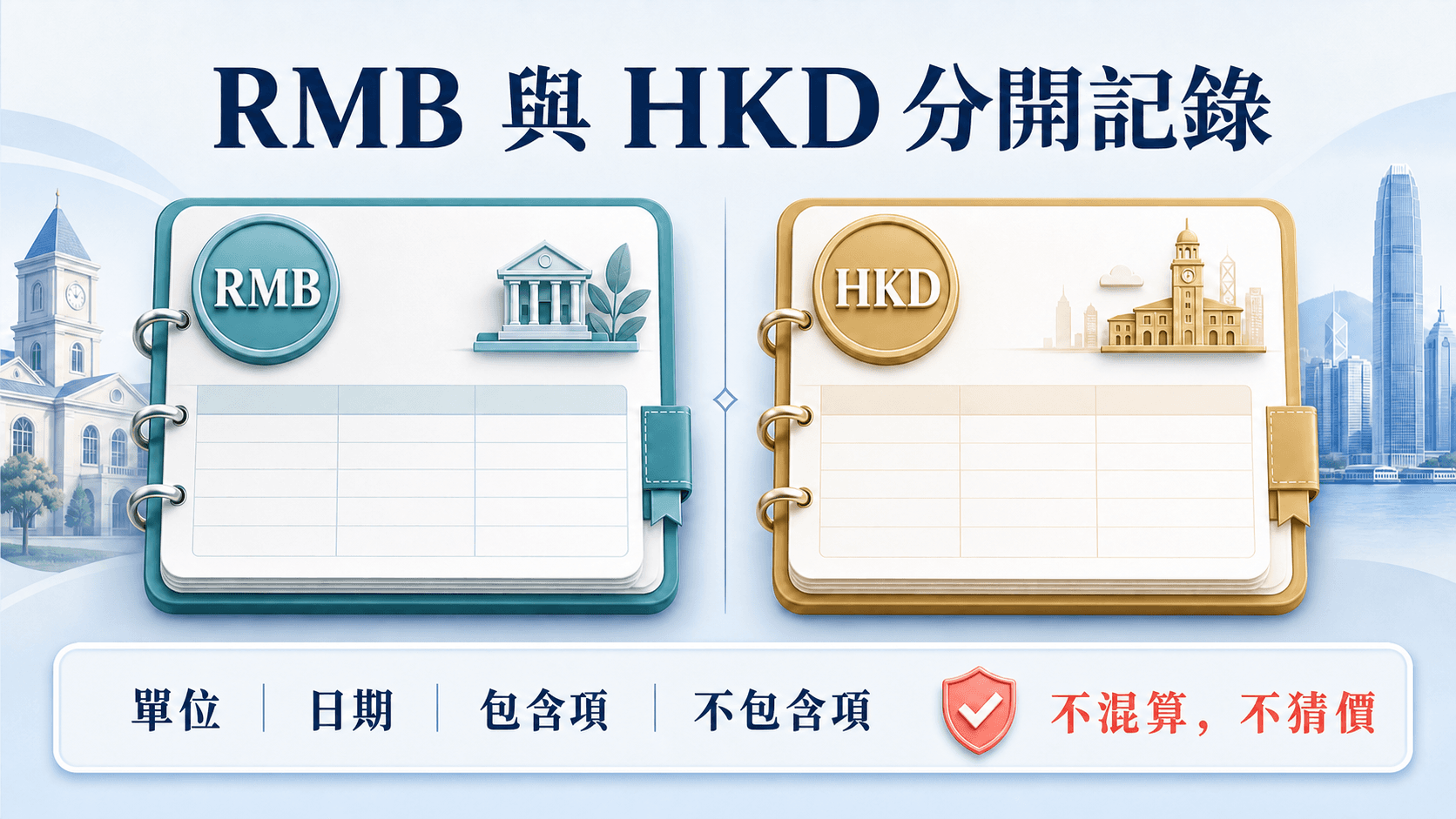 RMB與HKD分開記錄的報價核驗清單