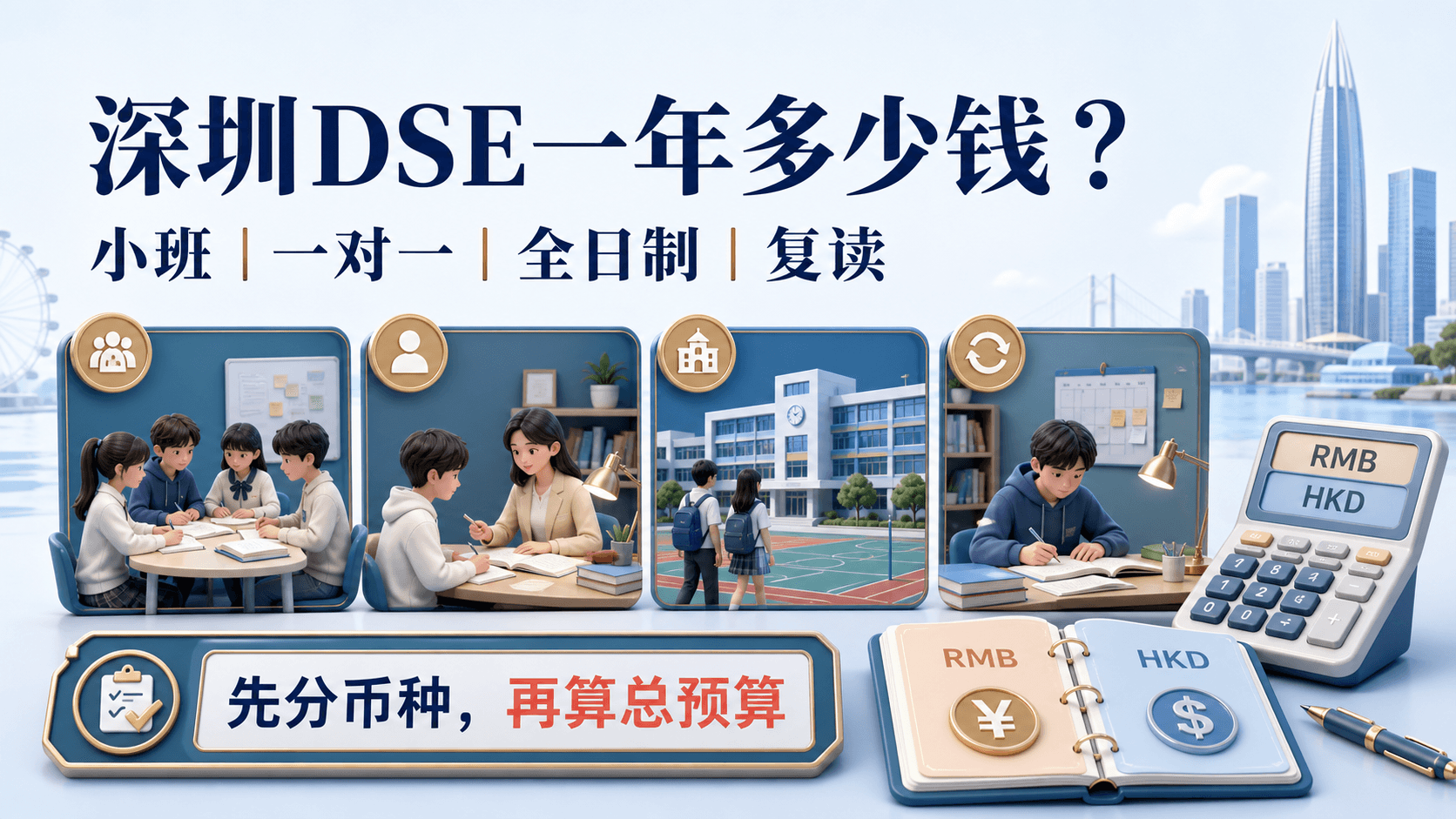 深圳DSE培训一年多少钱?小班、一对一、全日制和复读总预算