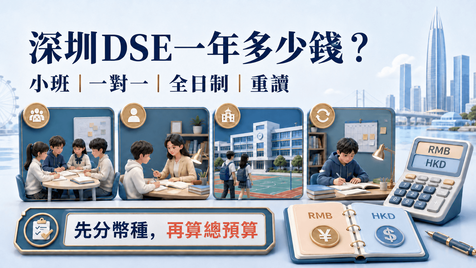 深圳DSE培訓一年多少錢?小班、一對一、全日制和重讀總預算