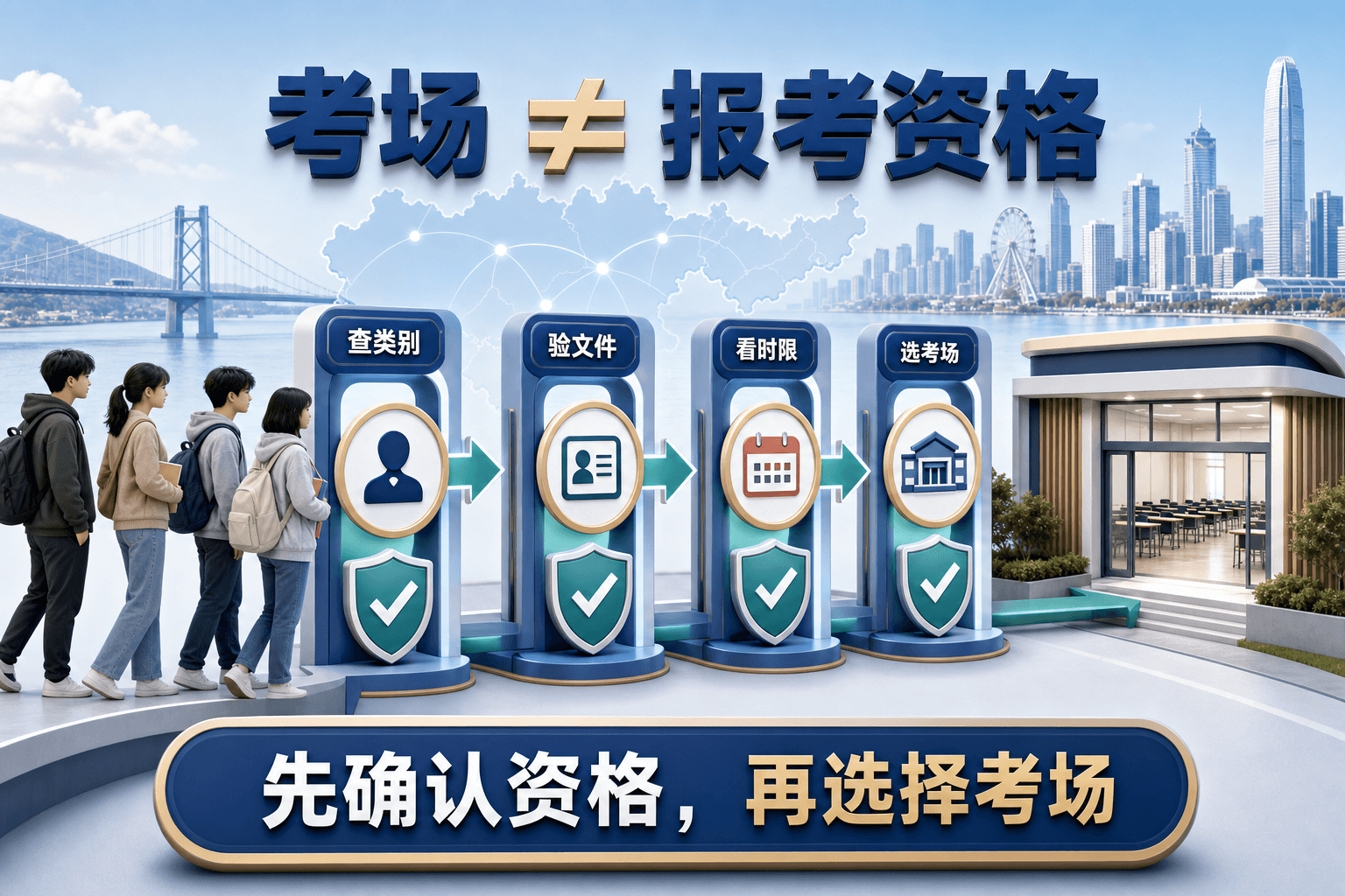 考场不等于报考资格:先查类别、验文件和时限,再选考场