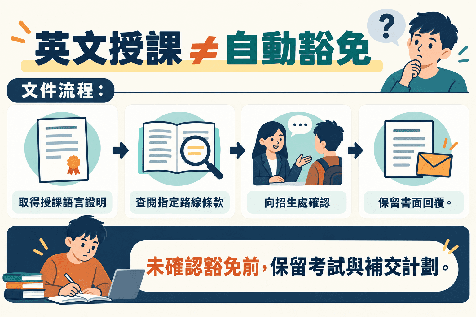 英文授課 ≠ 自動豁免