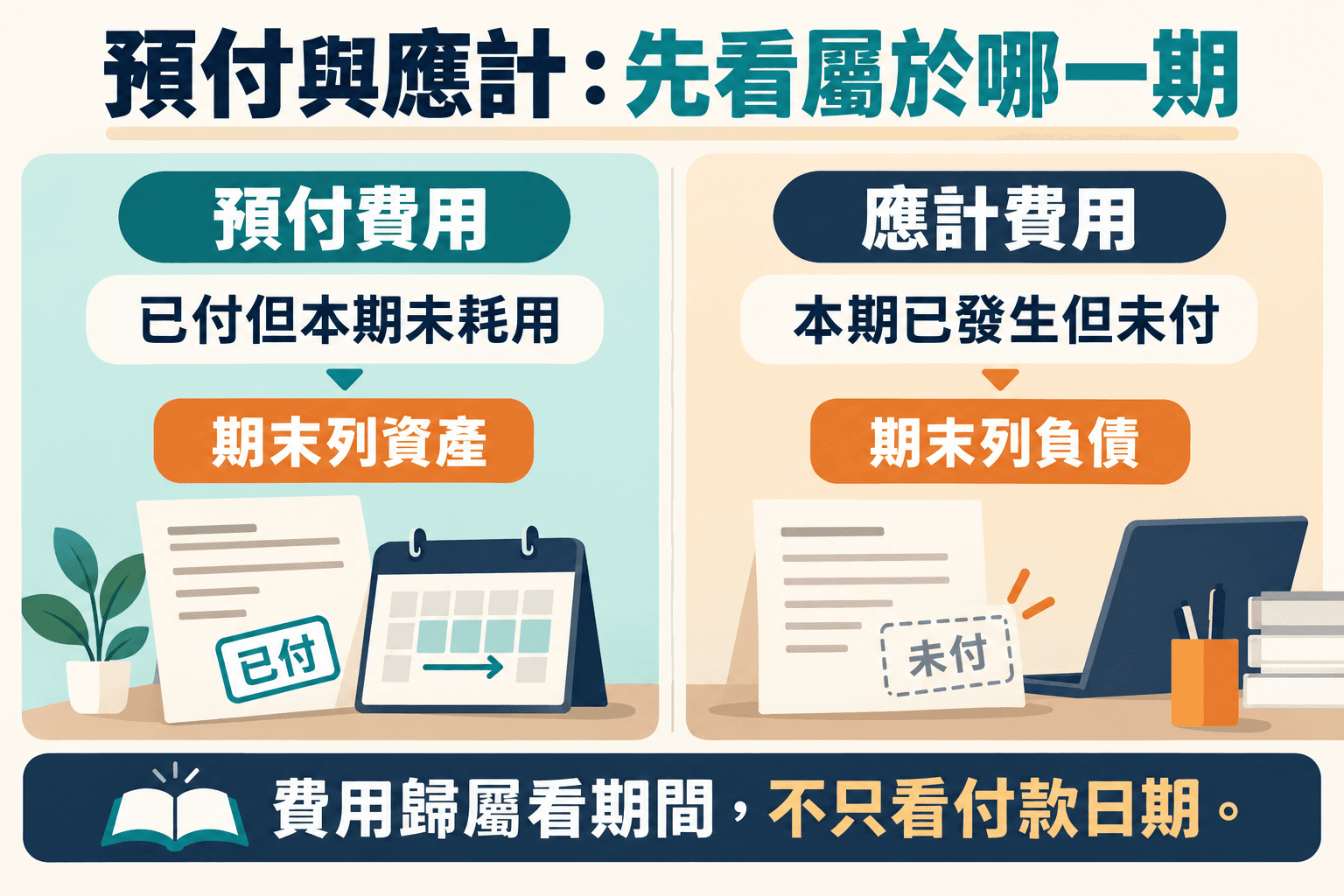 預付與應計:先看屬於哪一期