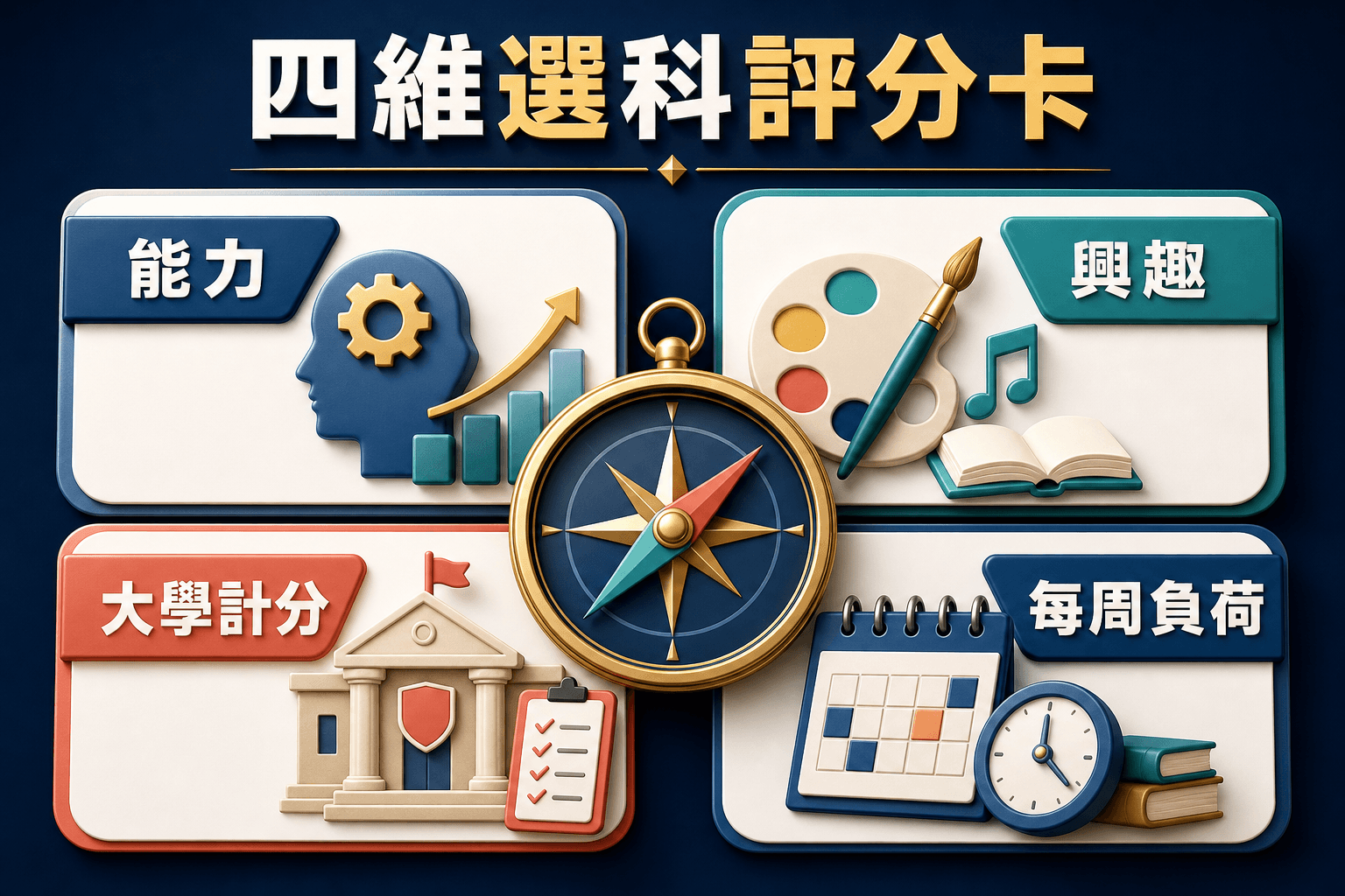 DSE商科選科四維評分卡:能力、興趣、收生權重與負荷