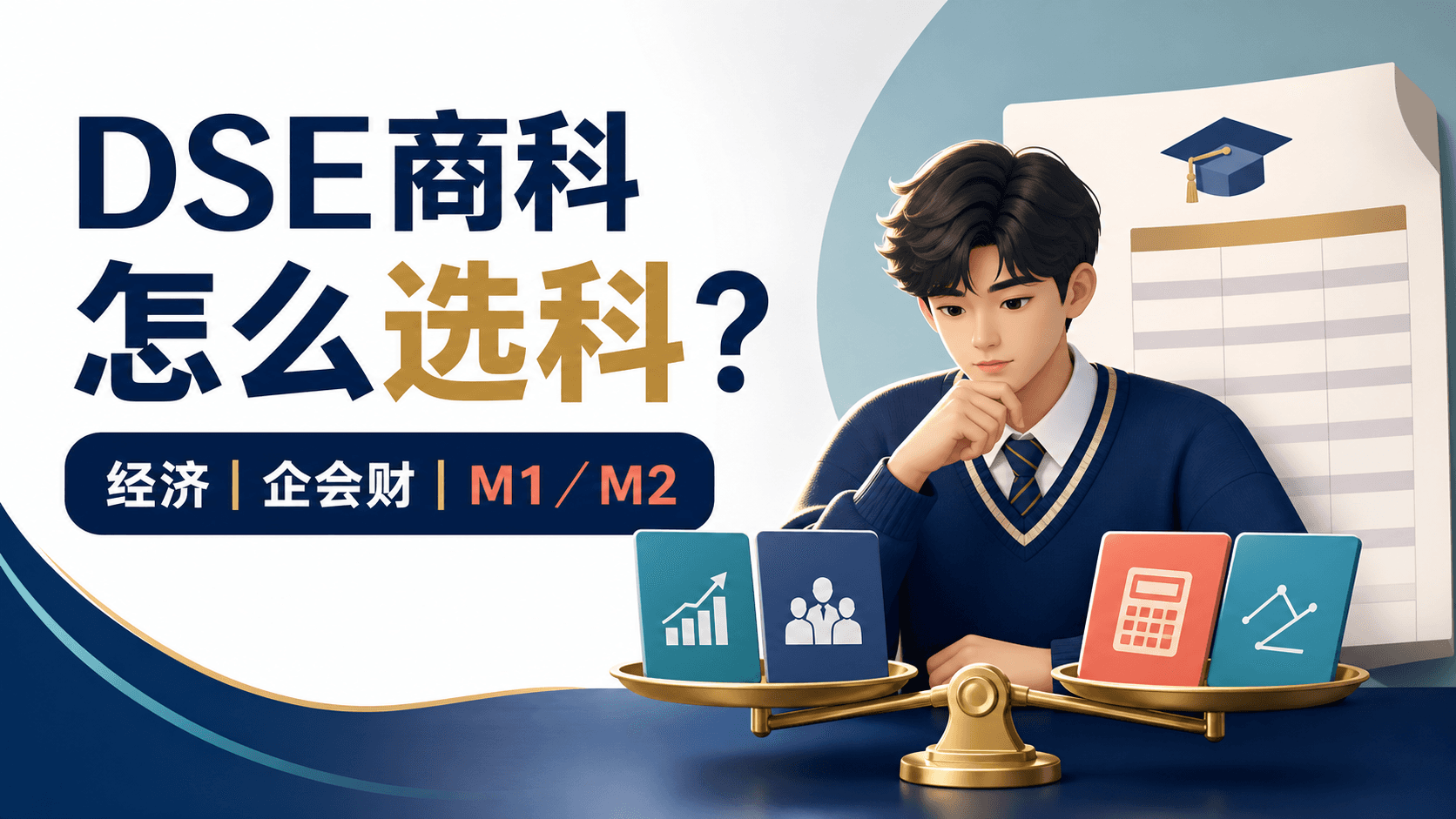 DSE商科选科:经济、企会财还是M1/M2?用大学计分与能力测试决定