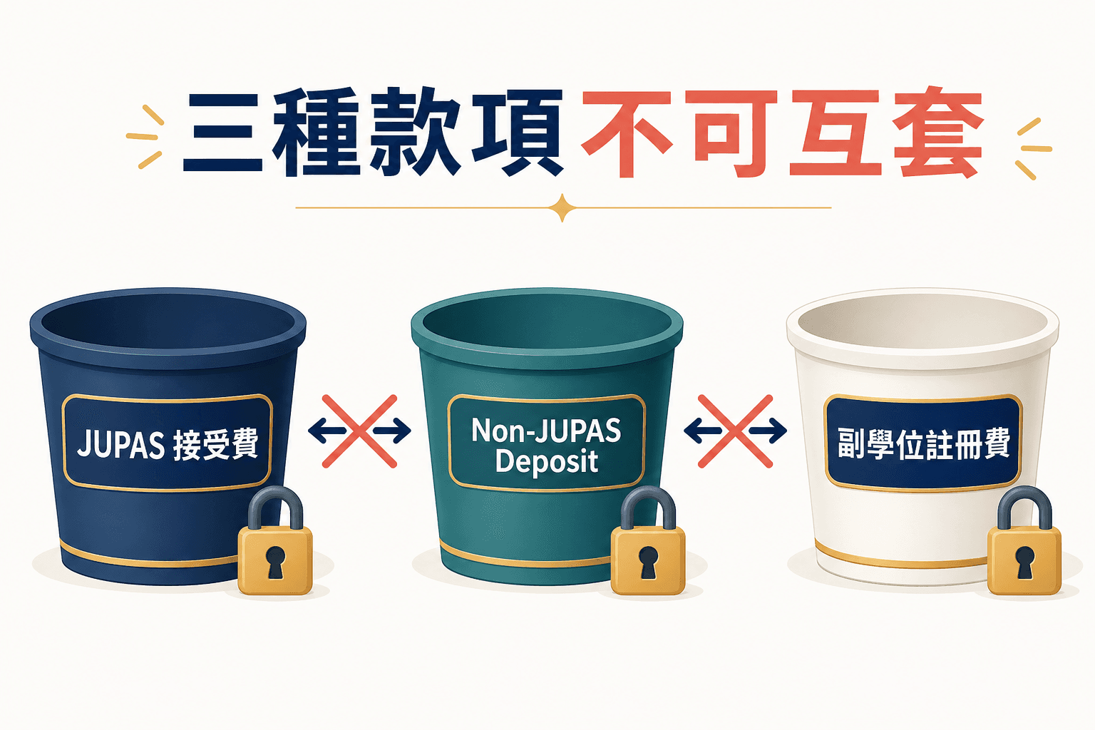 JUPAS 留位費、Non-JUPAS deposit 與副學位註冊費三種錢的分野