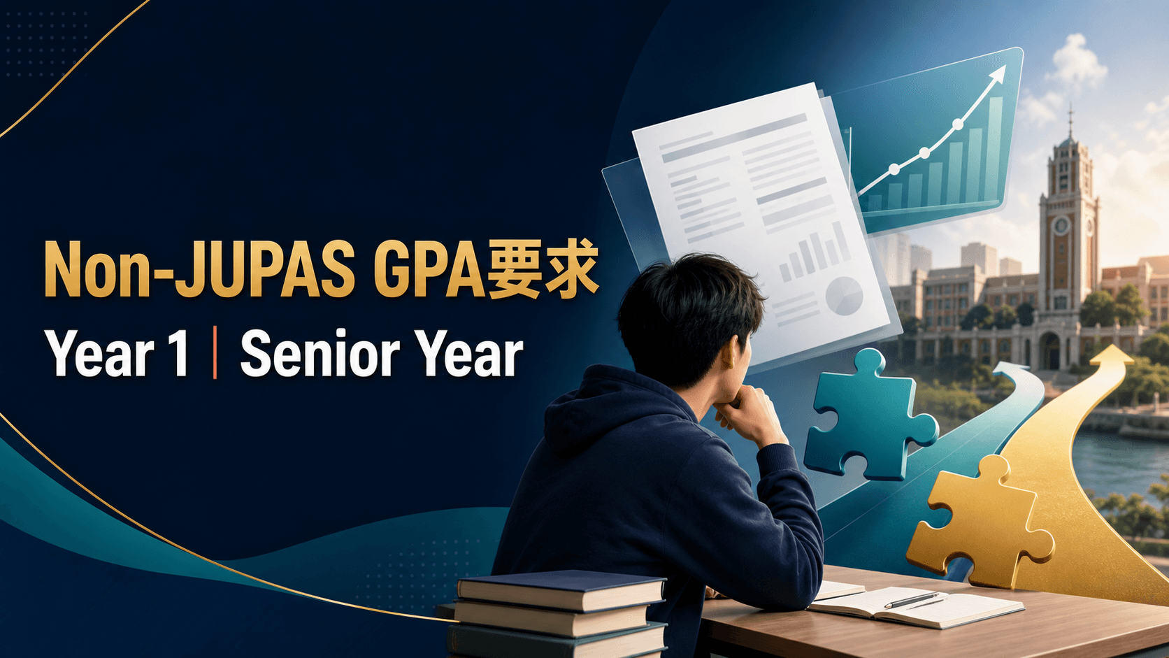 Non-JUPAS GPA 要求|八大 Year 1、Senior Year 官方門檻與歷屆數據(2027)