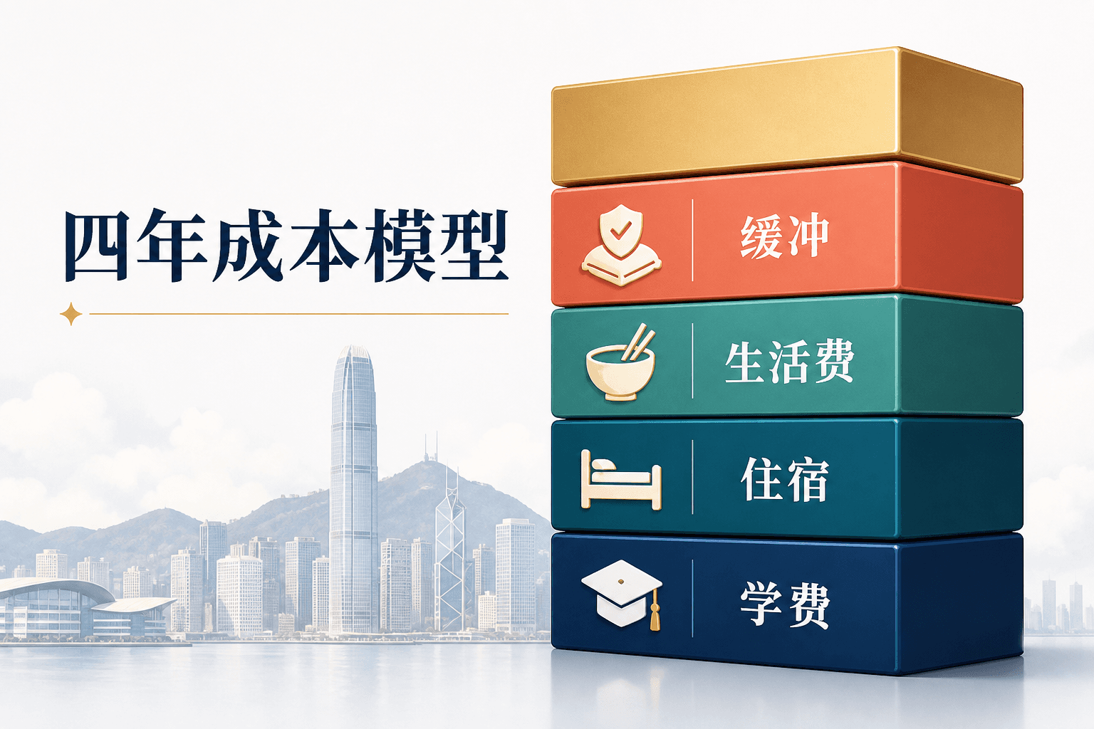非本地DSE生四年成本模型:学费、住宿、生活费与缓冲