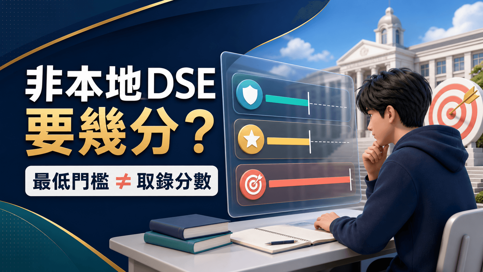 非本地DSE要幾多分入香港大學?最低門檻、實際收分與競爭分數拆解