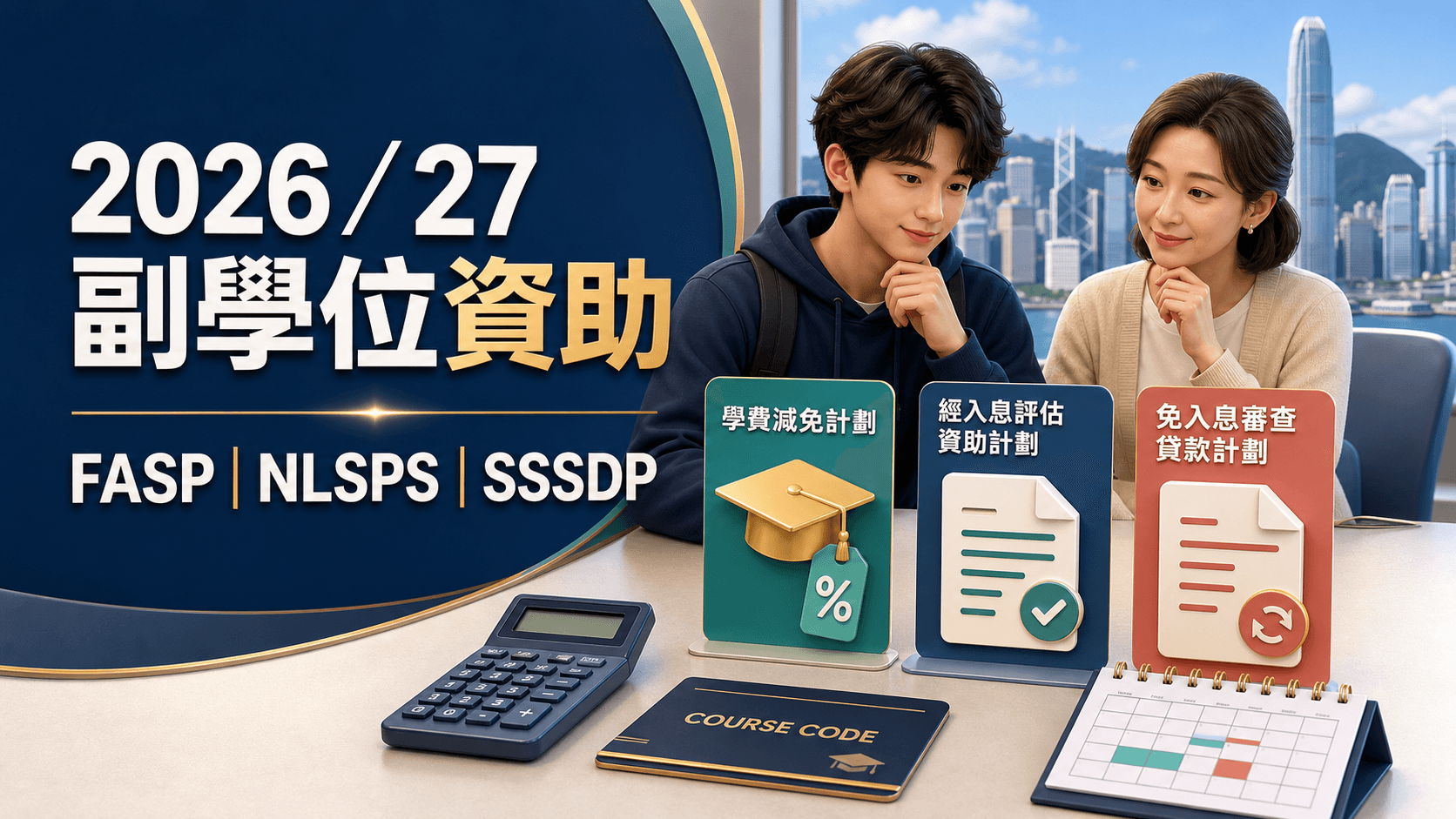 2026/27副學位資助:FASP、NLSPS、SSSDP點配合?資格、金額及申請次序